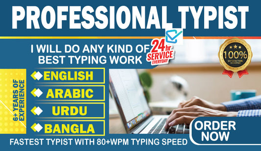 Fast & Accurate Retyping / Typing Service (PDF to Word)